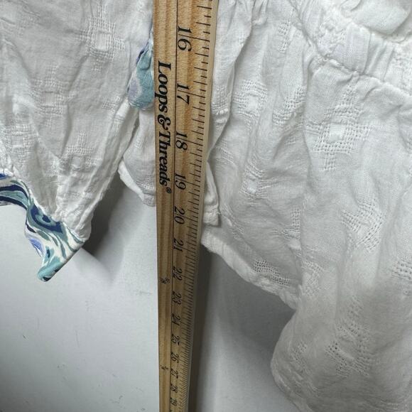 Forever That Girl White Embroidered Peasant Blouse Boho Festival Top 100% Cotton - Picture 9 of 12